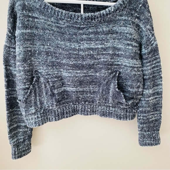 Free People Pullover Crop Sweater Gray Sz Small - Picture 3 of 8